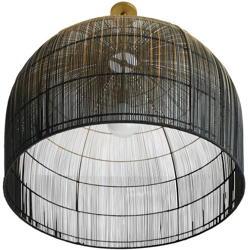 Swami 1 Light 32 inch Natural and Black Ombre with Antique Brass Pendant Ceiling Light, Large