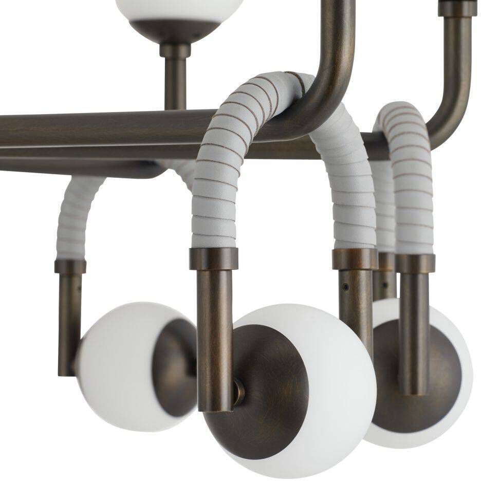 Hollins 8 Light 33 inch English Bronze and Anchor Grey Chandelier Ceiling Light