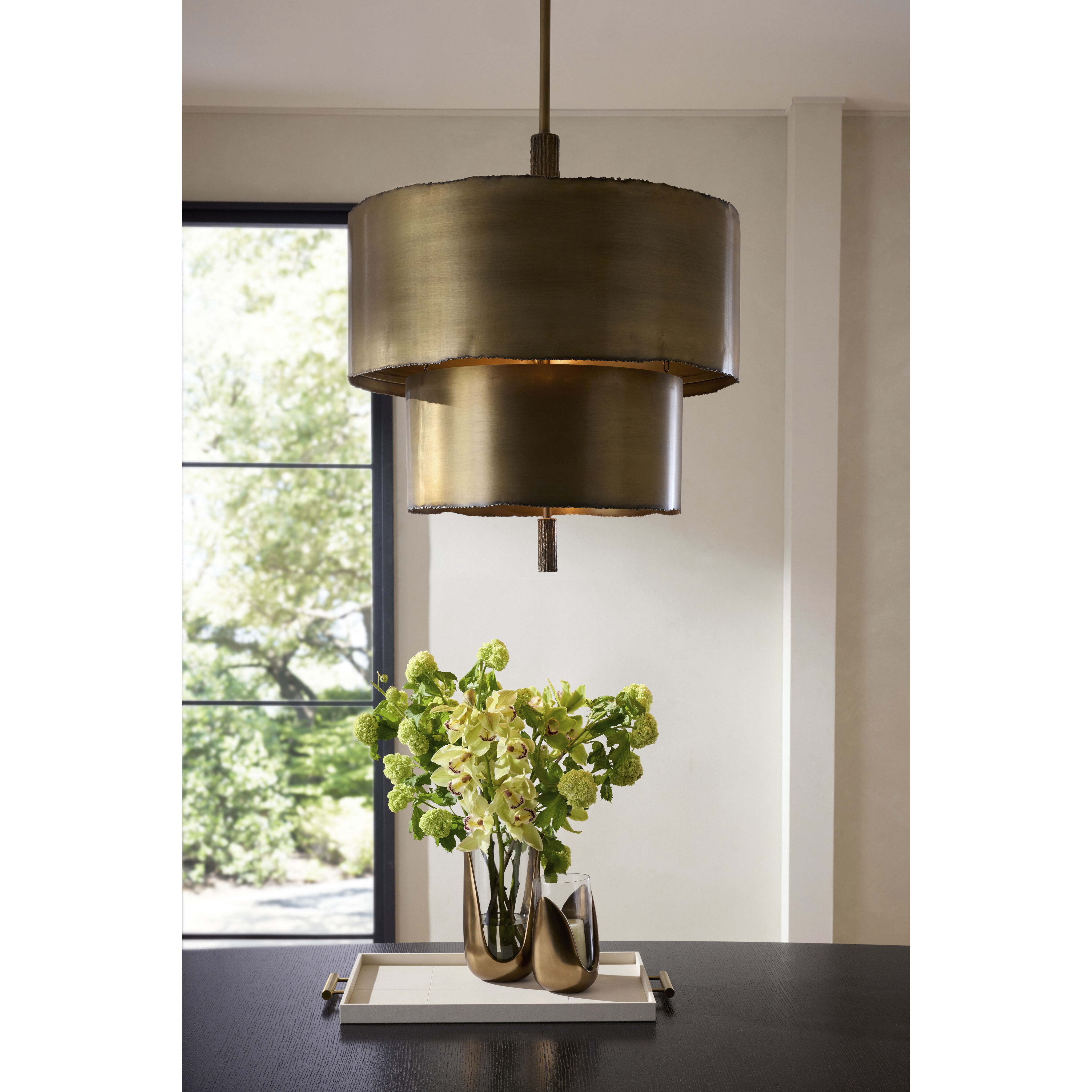 Leonardo 4 Light 28 inch Antique Brass Chandelier Ceiling Light