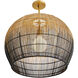 Swami 1 Light 22 inch Natural and Black Ombre with Antique Brass Pendant Ceiling Light, Small