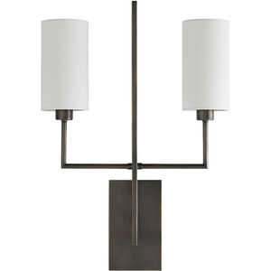 Blade 2 Light 18 inch Aged Bronze Sconce Wall Light, Ray Booth, Essential Lighting