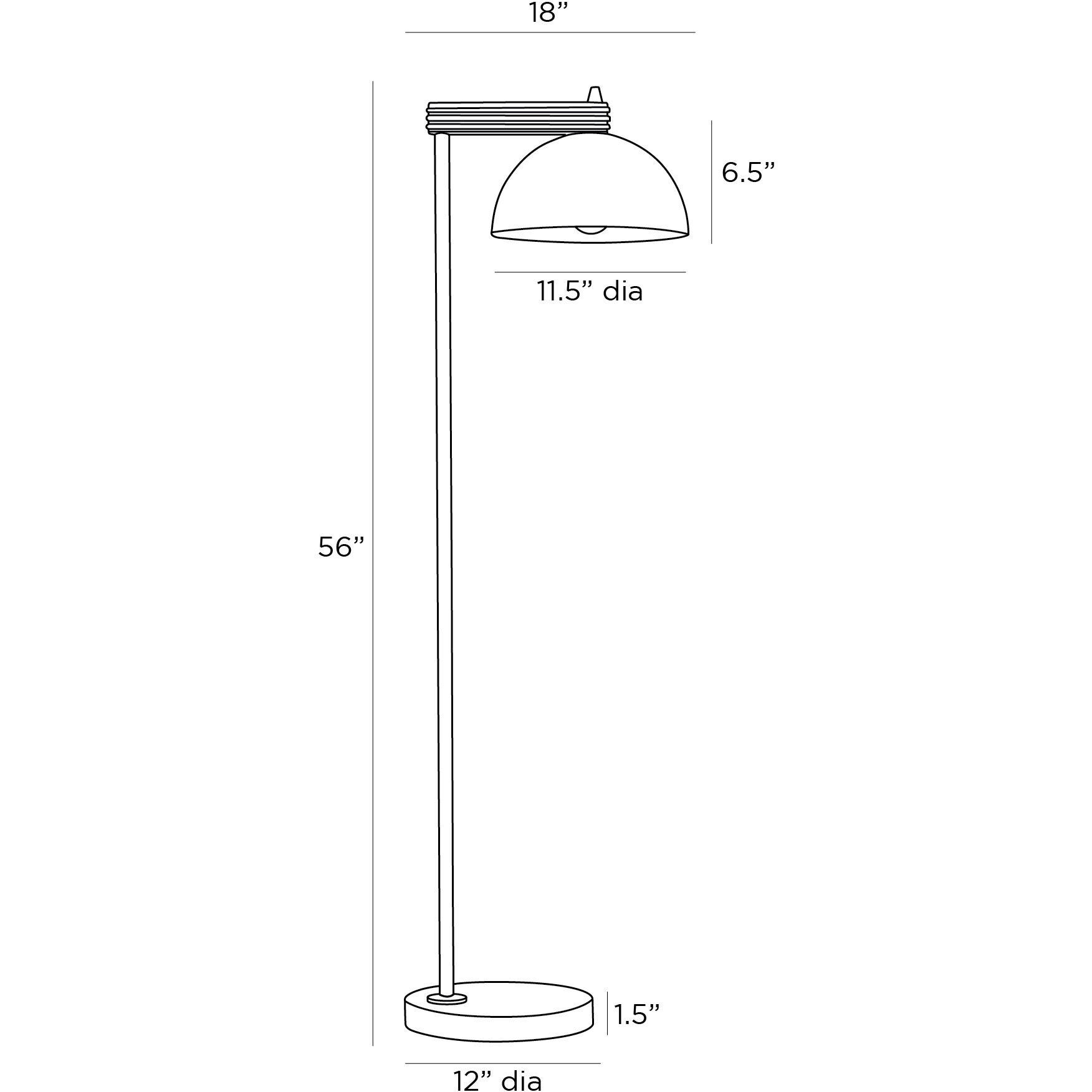 Thea 56 inch 60.00 watt Blackened Iron Floor Lamp Portable Light