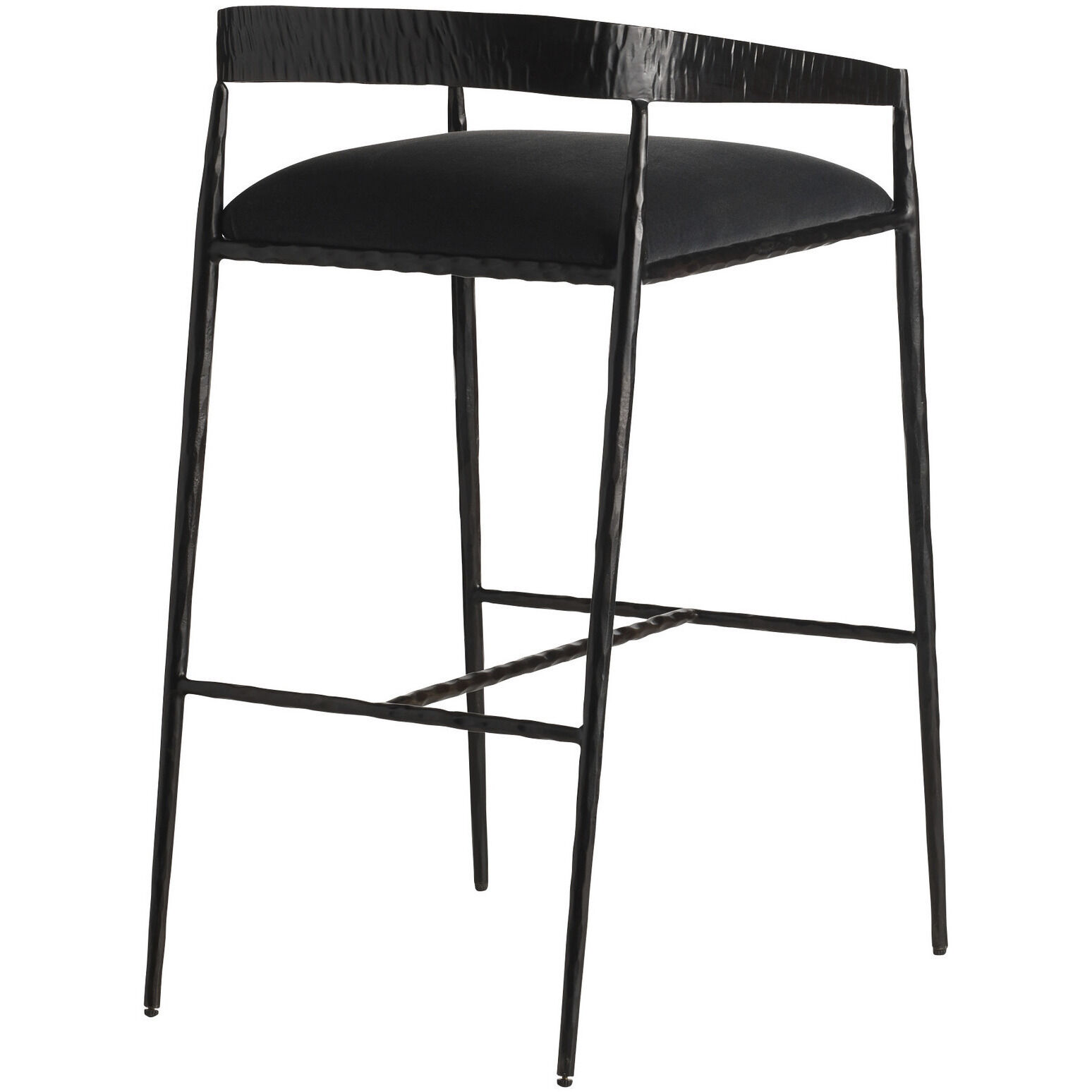 Ansel 36.5 inch Midnight Grey and Natural Iron Bar Stool