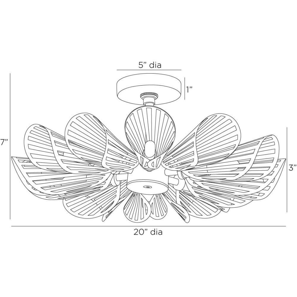 Francesca 12 Light 20 inch Vintage Brass Flush Mount Ceiling Light