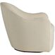 Delfino Oxford White and Blackened Iron Swivel Chair