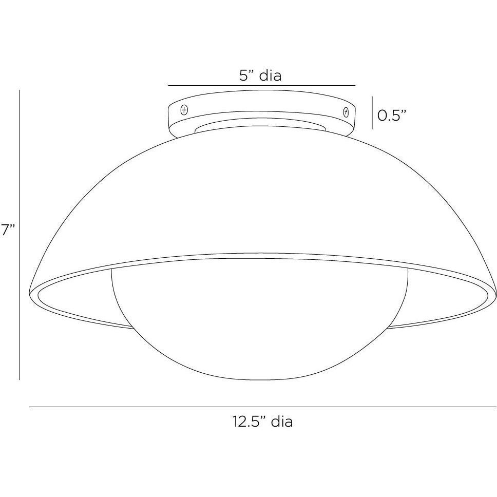 Glaze 1 Light 12 inch Antique Brass and Matte Black Ceramic Flush Mount Ceiling Light, Small