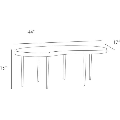 Sloan 44 X 17 inch Antique Brass/Natural Iron Cocktail Table