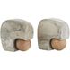 Melt 16 inch Gray and Natural Oak Wood Bookends, Set of 2