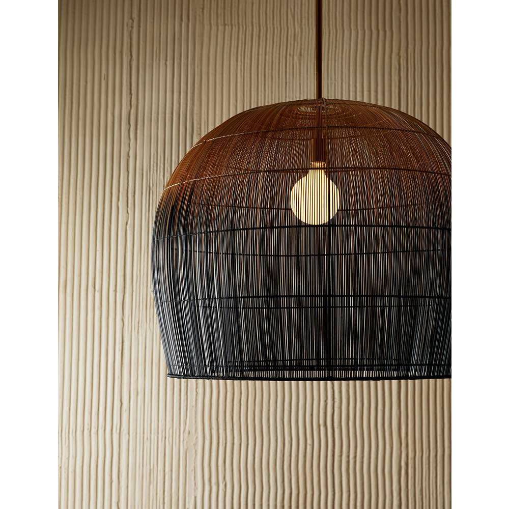Swami 1 Light 32 inch Natural and Black Ombre with Antique Brass Pendant Ceiling Light, Large