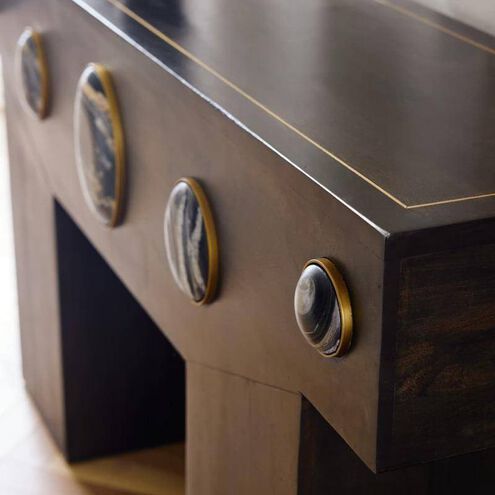 Cairo 62 X 17 inch Umber and Bengal with Antique Brass Console Table