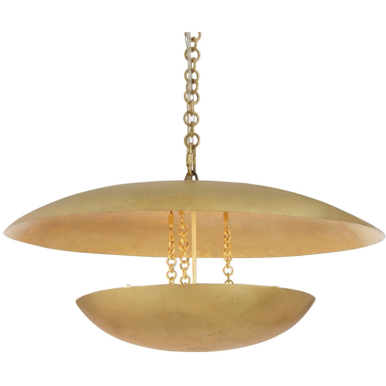 Florko 3 Light 24.5 inch Gold Leaf Chandelier Ceiling Light, Small