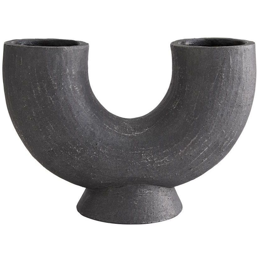 Damien Matte Charcoal Vase