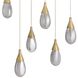 Giselle 9 Light 51 inch Antique Brass Linear Multi-Port Chandelier Ceiling Light