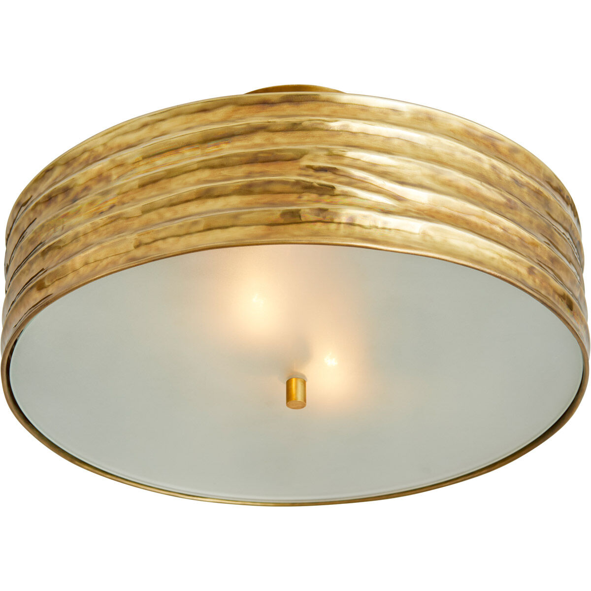 Anna 2 Light 18 inch Antique Brass Semi-Flush Mount Ceiling Light