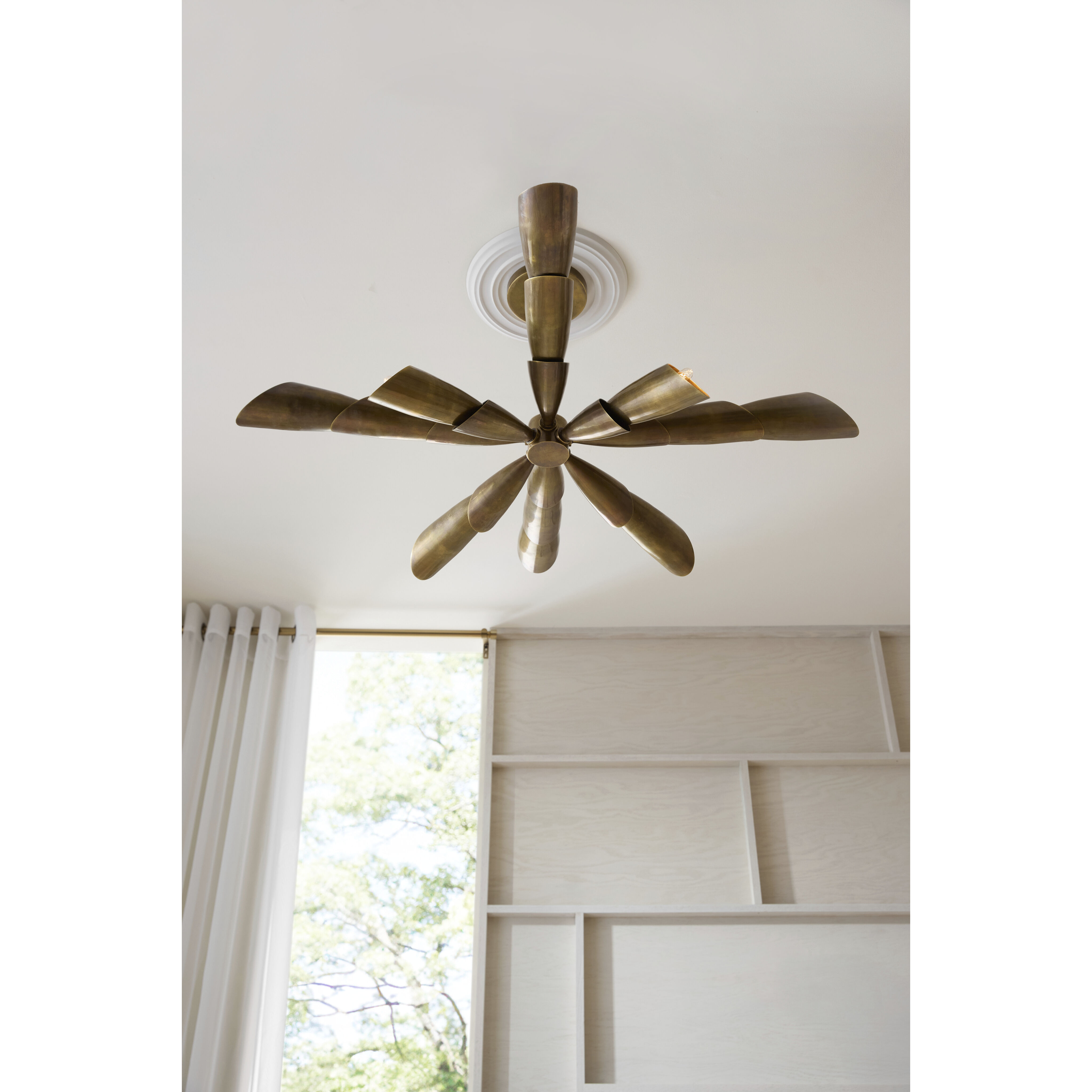 Morgan 8 Light 43.5 inch Vintage Brass Semi Flush Mount Ceiling Light