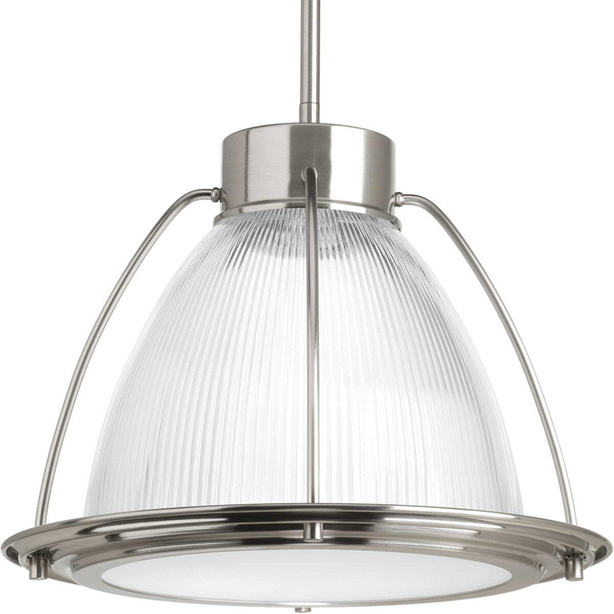 Prismatic Glass LED 12.75 inch Brushed Nickel Pendant Ceiling Light, Progress LED