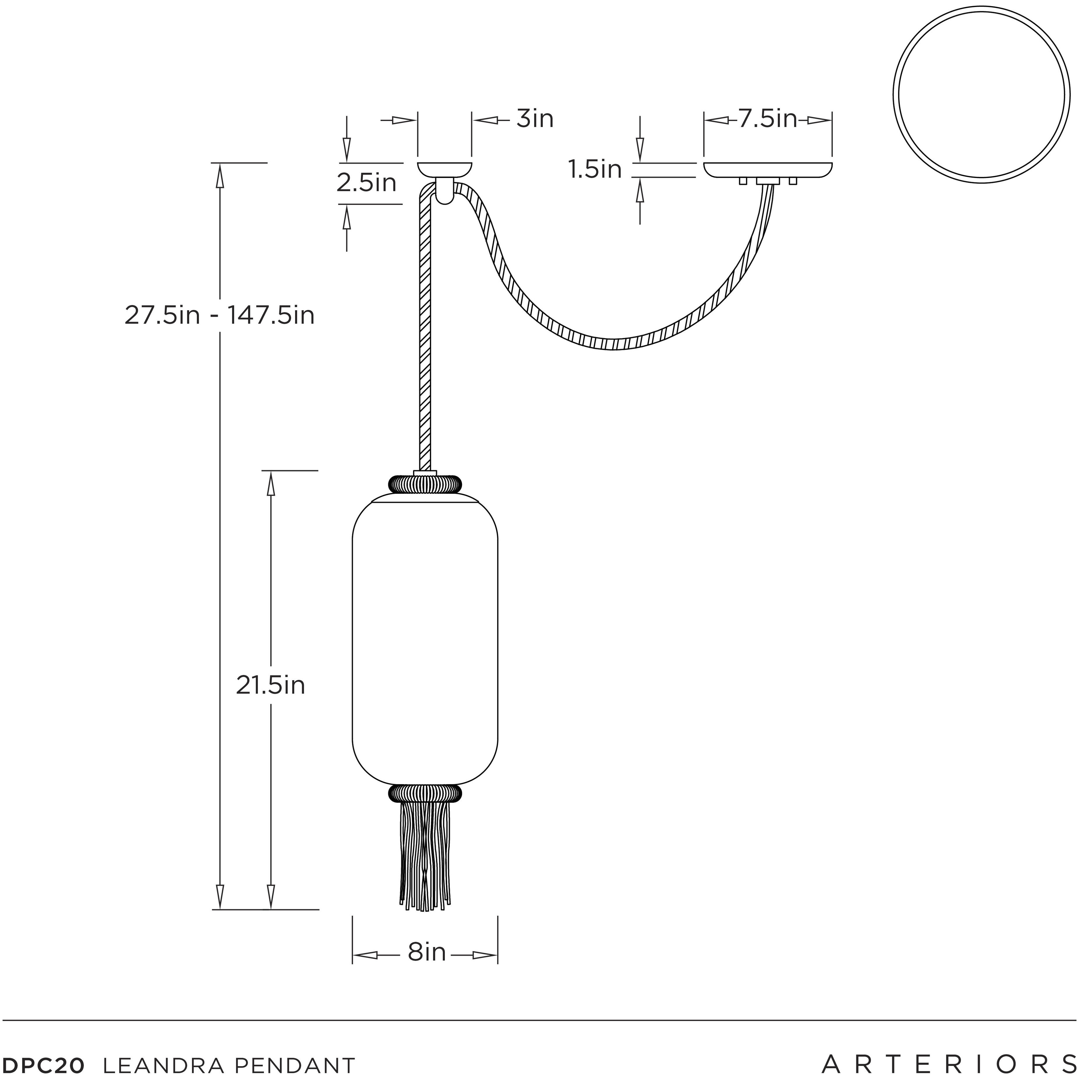 Leandra 1 Light 8 inch White Swag Pendant Ceiling Light