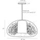 Ingrid 1 Light 43 inch Natural and Antique Brass Pendant Ceiling Light