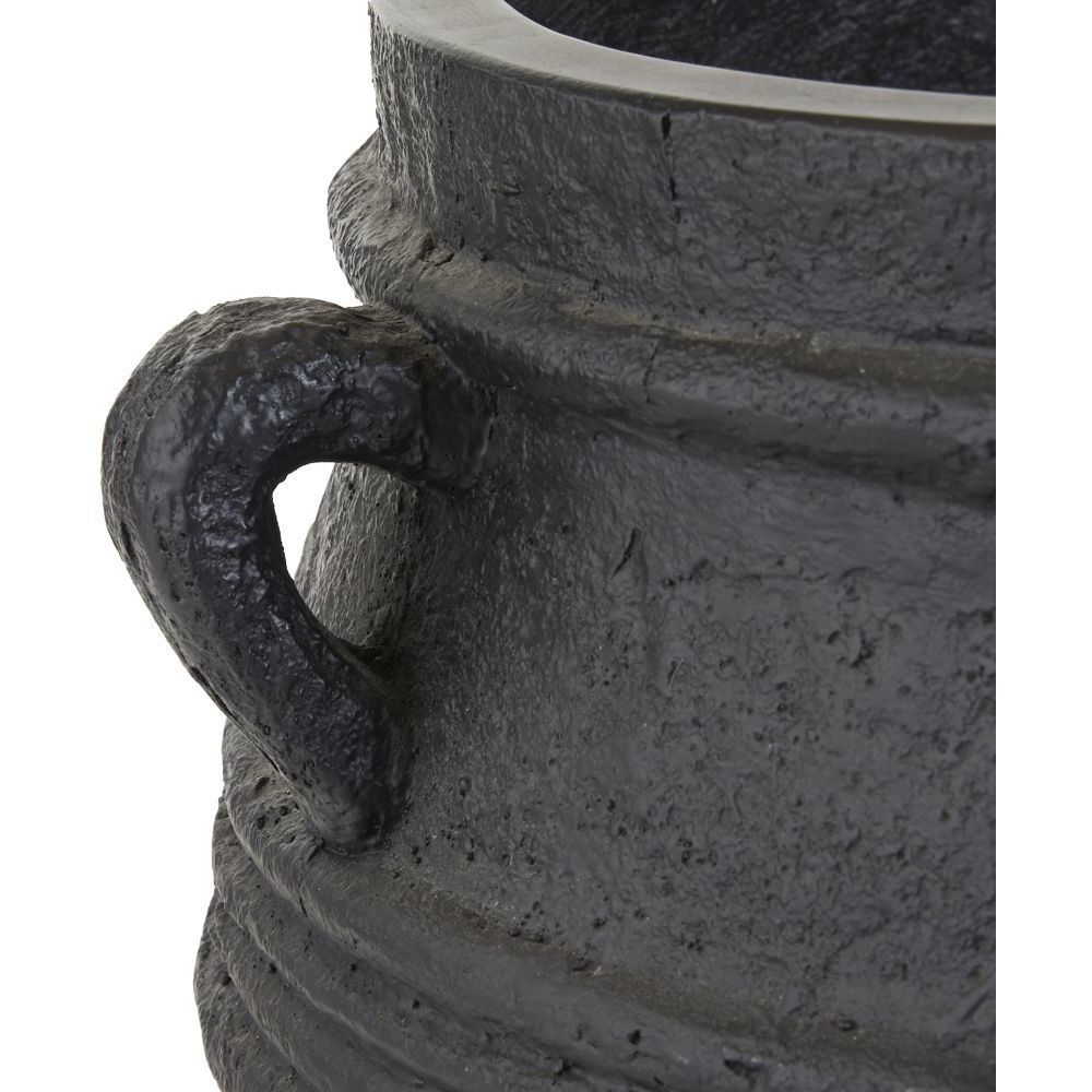 Chicago Matte Black Outdoor Planter, Large