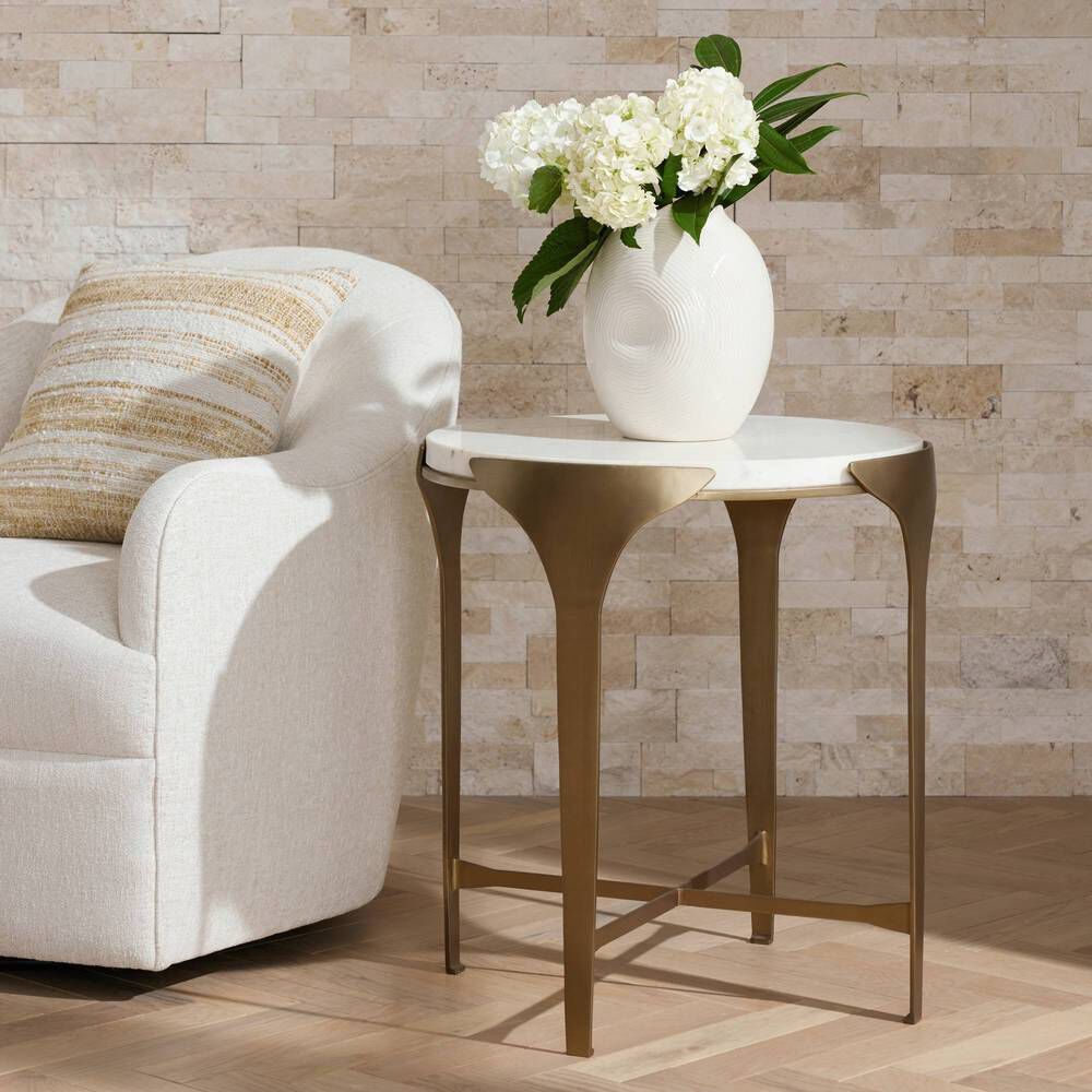 Janine 22 inch White End Table