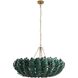 Bilal 6 Light 52 inch Eucalyptus Stain and Antique Brass Chandelier Ceiling Light