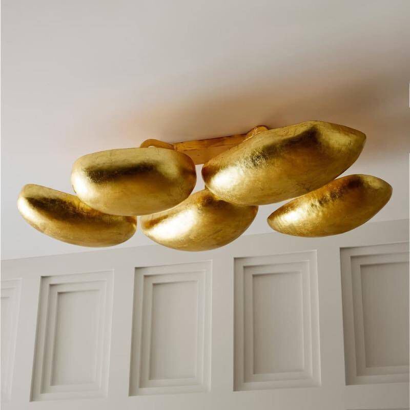 Theo 13 Light 54.5 inch Gold Leaf Flush Mount Ceiling Light