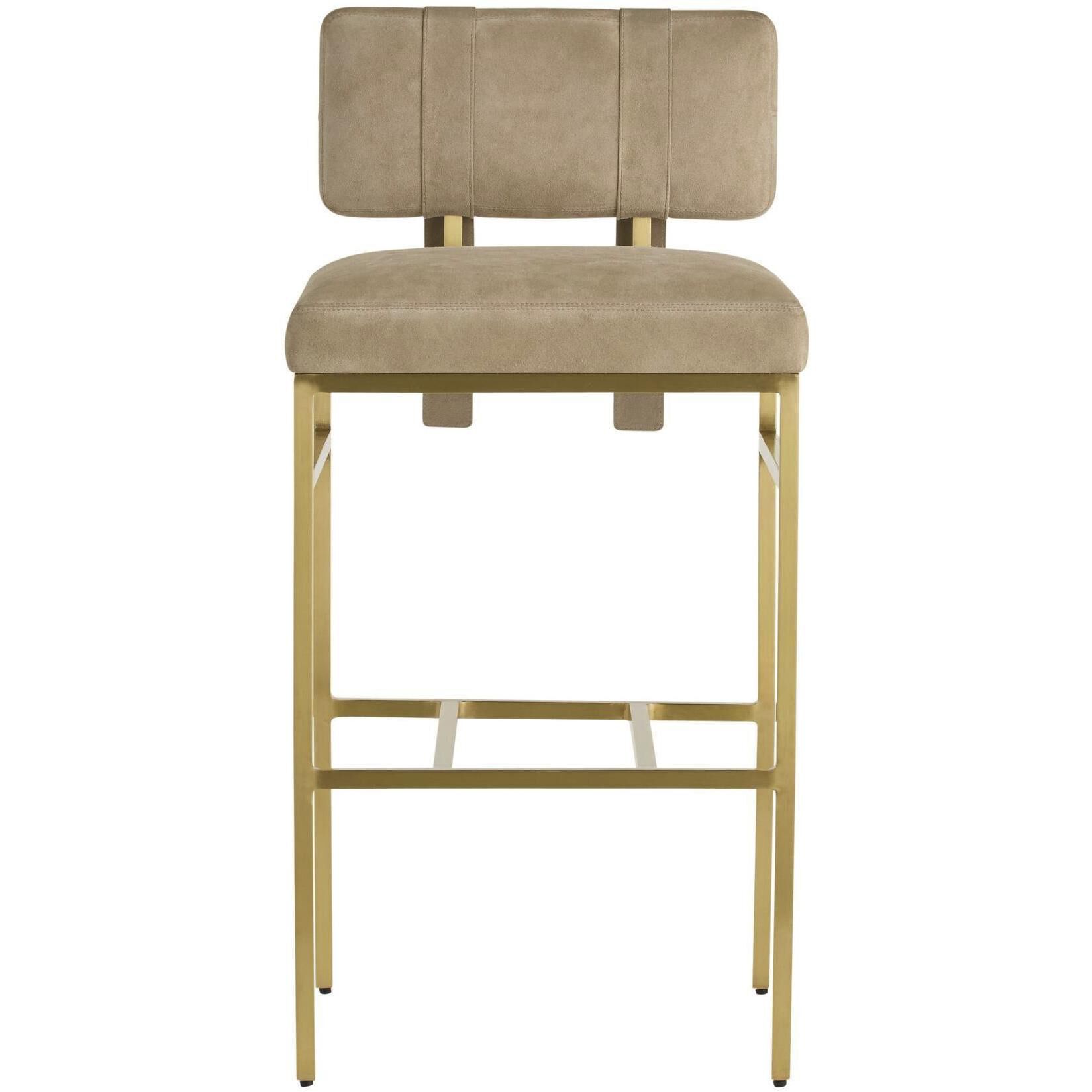 Laney 41 inch Taupe and Antique Brass Bar Stool