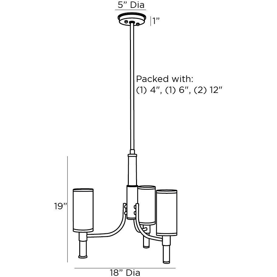 Paulino 3 Light 18 inch Opal Chandelier Ceiling Light