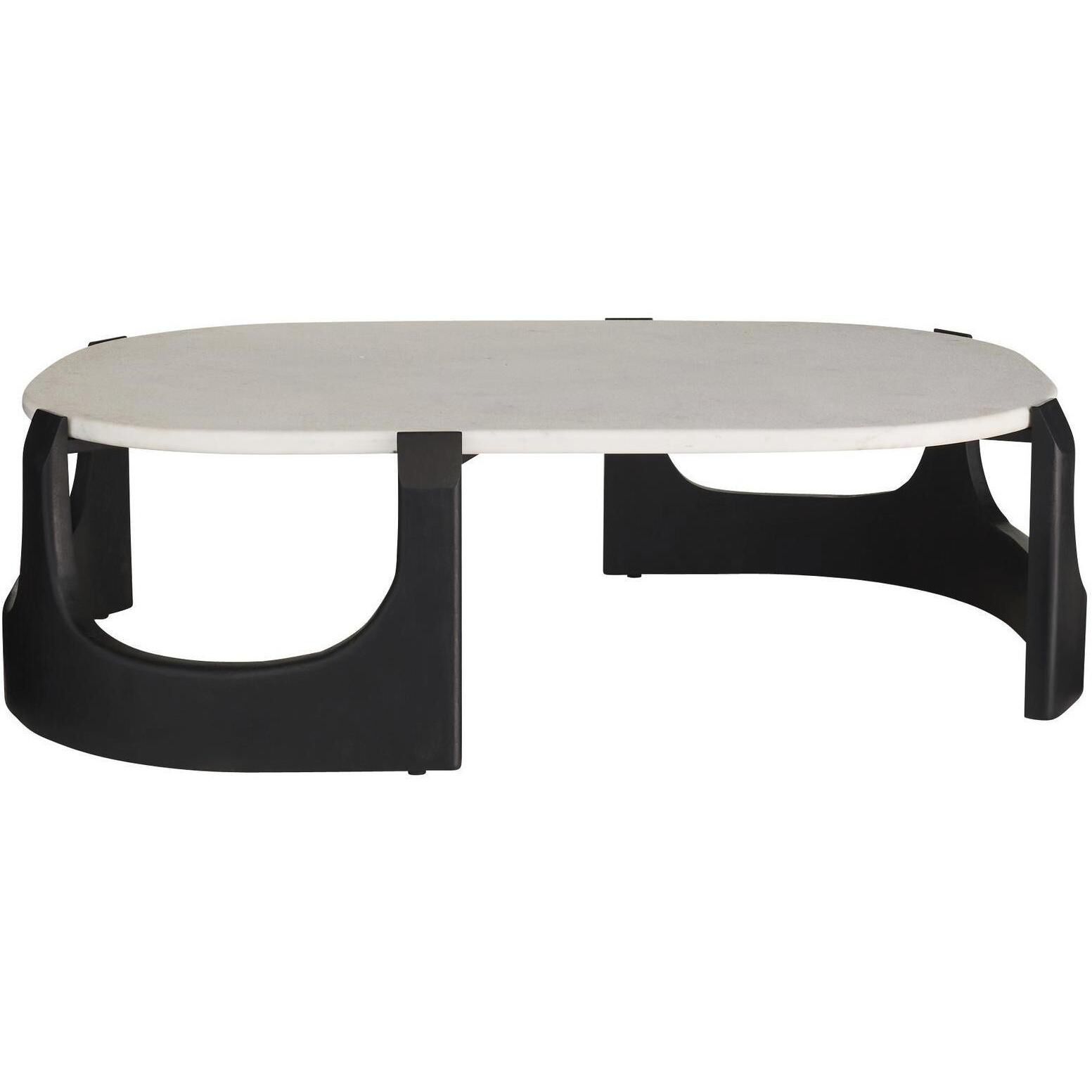 Lorena 58 X 16.5 inch White and Ebony Coffee Table