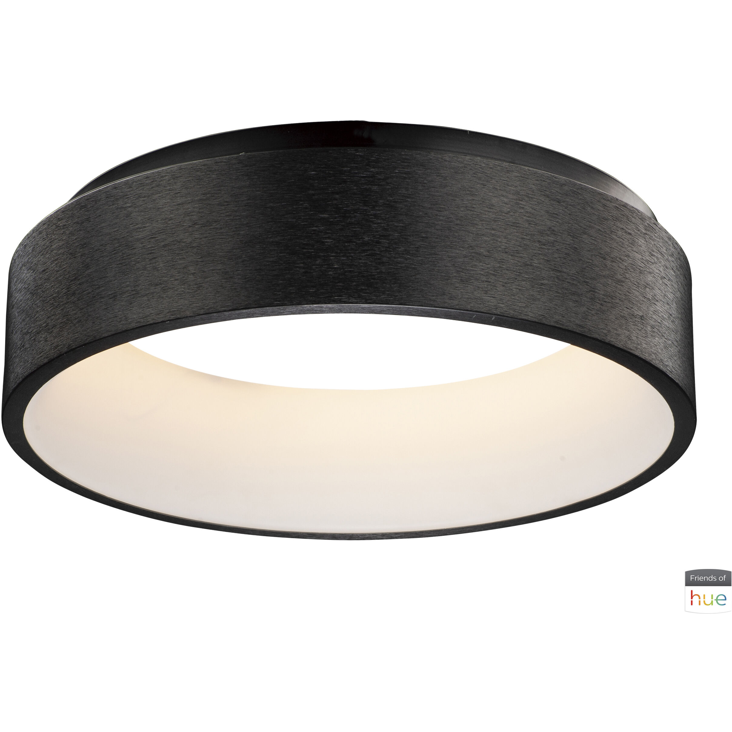 iQ FoH LED 17.75 inch Brushed Black Flush Mount Chandelier Ceiling Light