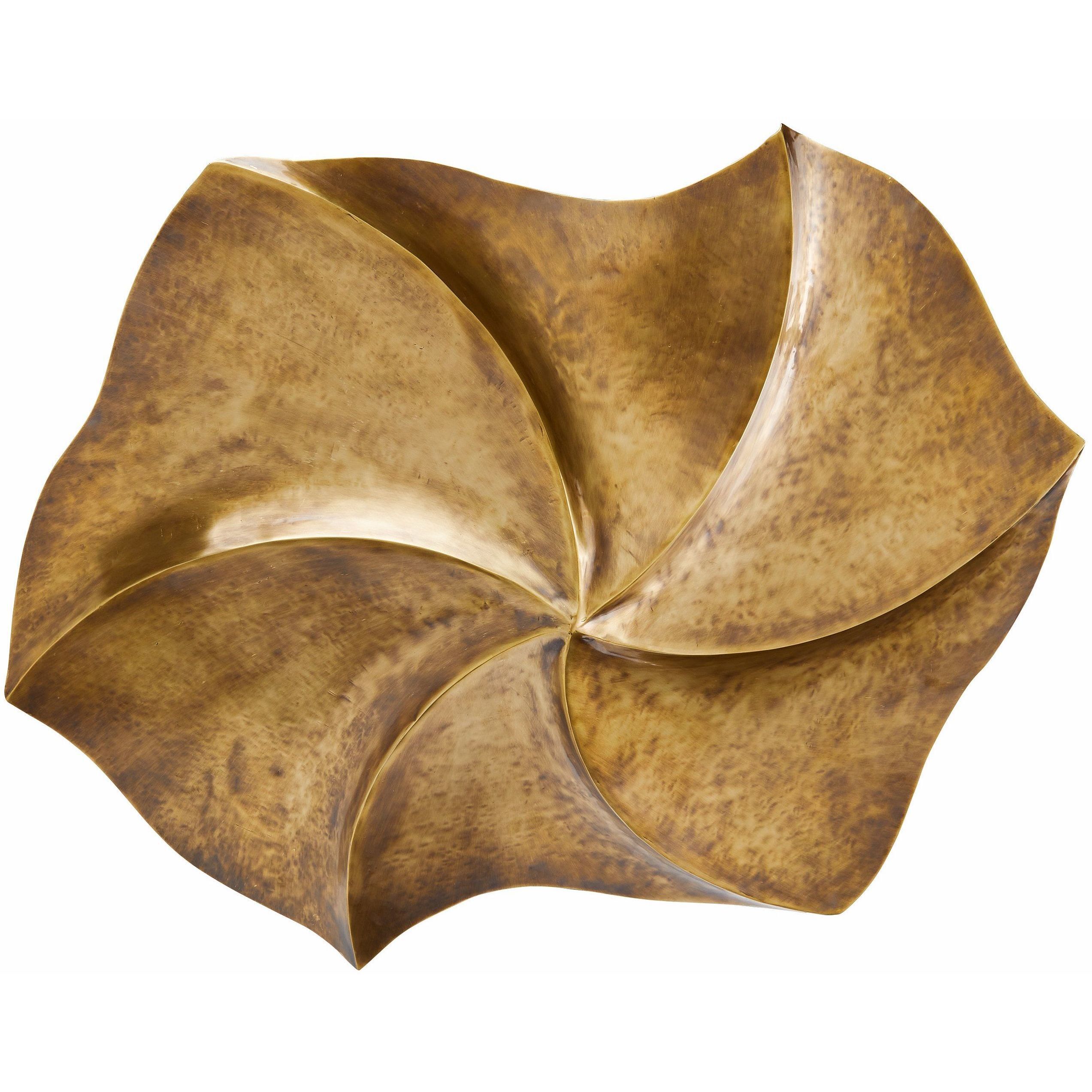 Daniella 3 Light 34 inch Vintage Brass Flush Mount Ceiling Light