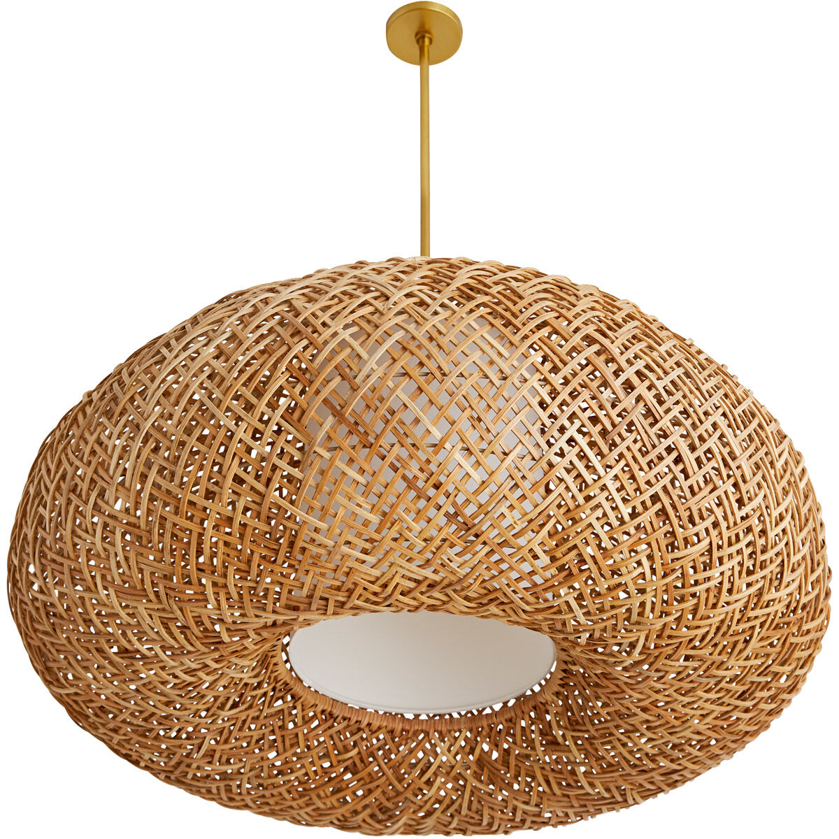 Ingrid 1 Light 43 inch Natural and Antique Brass Pendant Ceiling Light