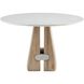 Melt 48 inch Cerused Natural Wood and White Marble Entry Table