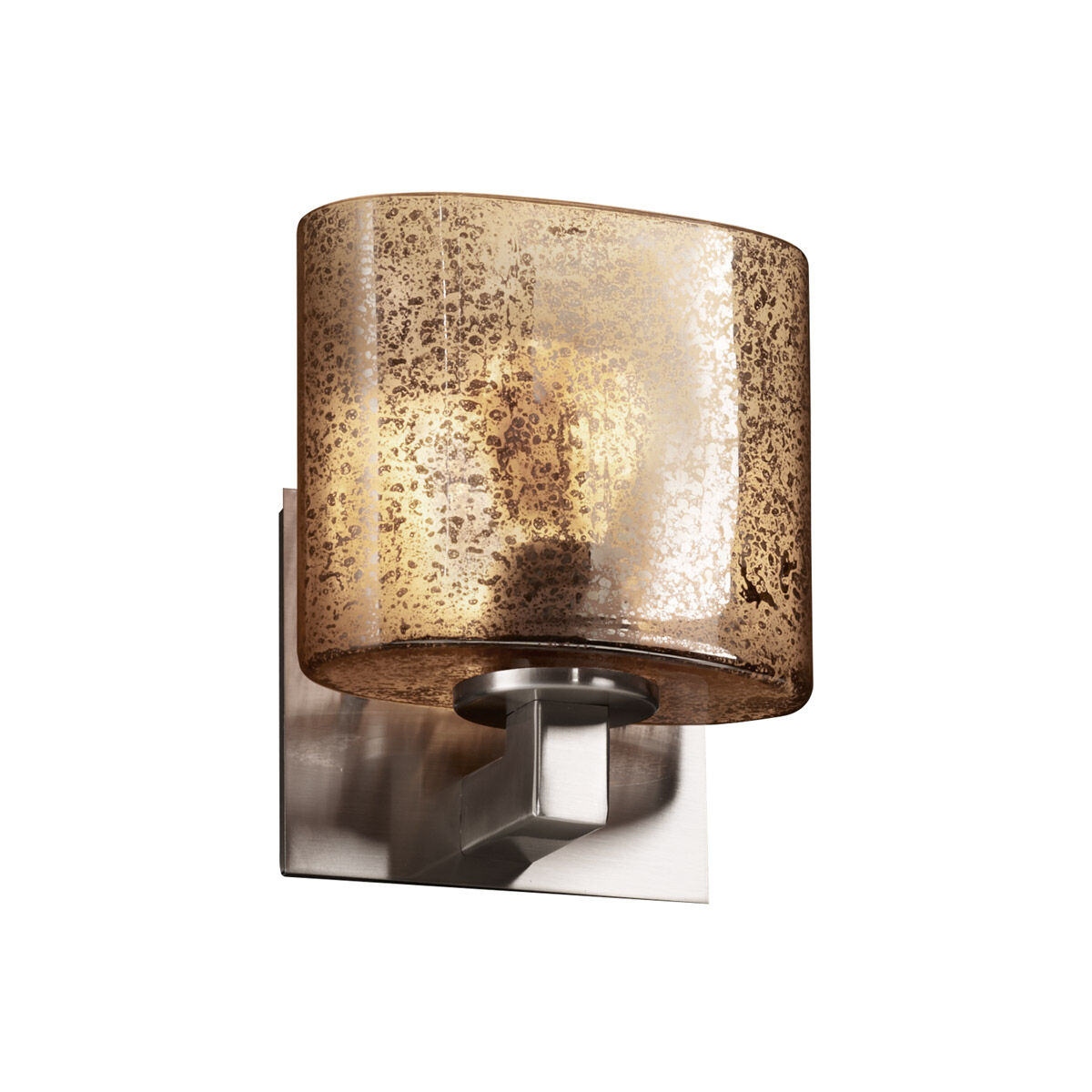 Justice Design Fusion Modular 1-Uplight Wall Sconce (Halogen) in Brushed Nickel FSN-8831-30-MROR-NCKL
