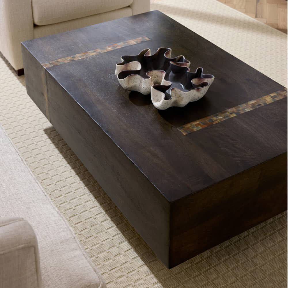 Gilmore 50 X 16.5 inch Umber and Natural Faux Horn Cocktail Table