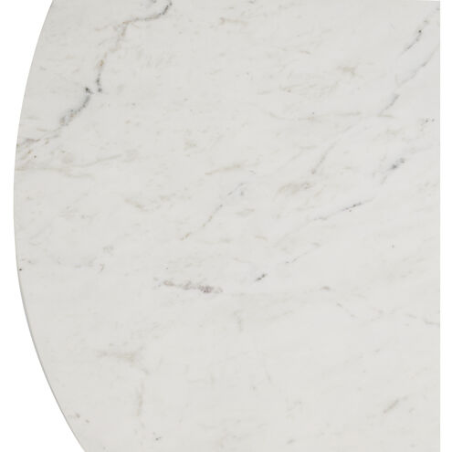 Melt 55 inch White Marble and Cerused Natural Dining Table, Large