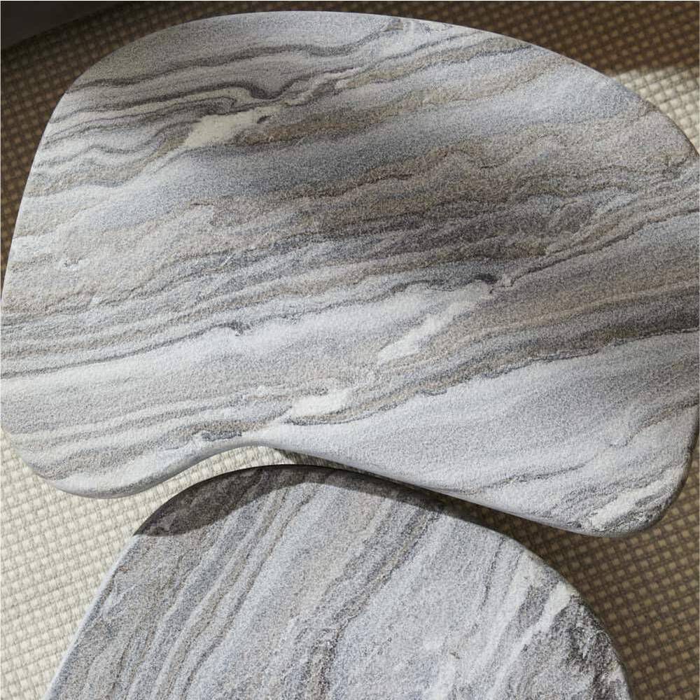 Melt 35 X 17 inch Ebony and Galaxy Marble Coffee Tables, Set of 2