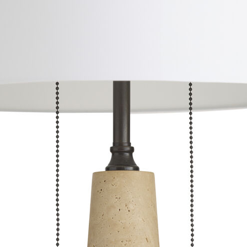 Sidney 34 inch 60.00 watt Natural Travertine and Bronze Table Lamp Portable Light