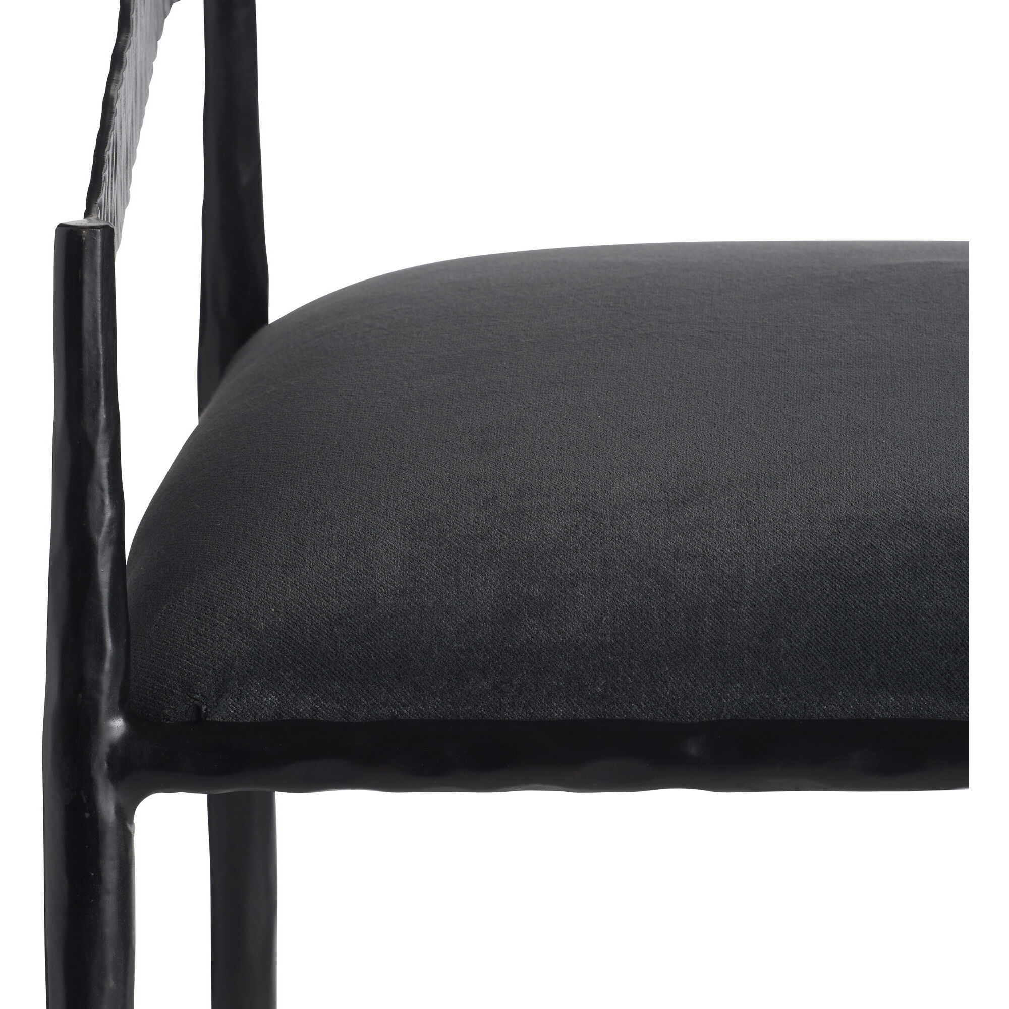 Ansel 30.5 inch Midnight Grey and Natural Iron Counter Stool