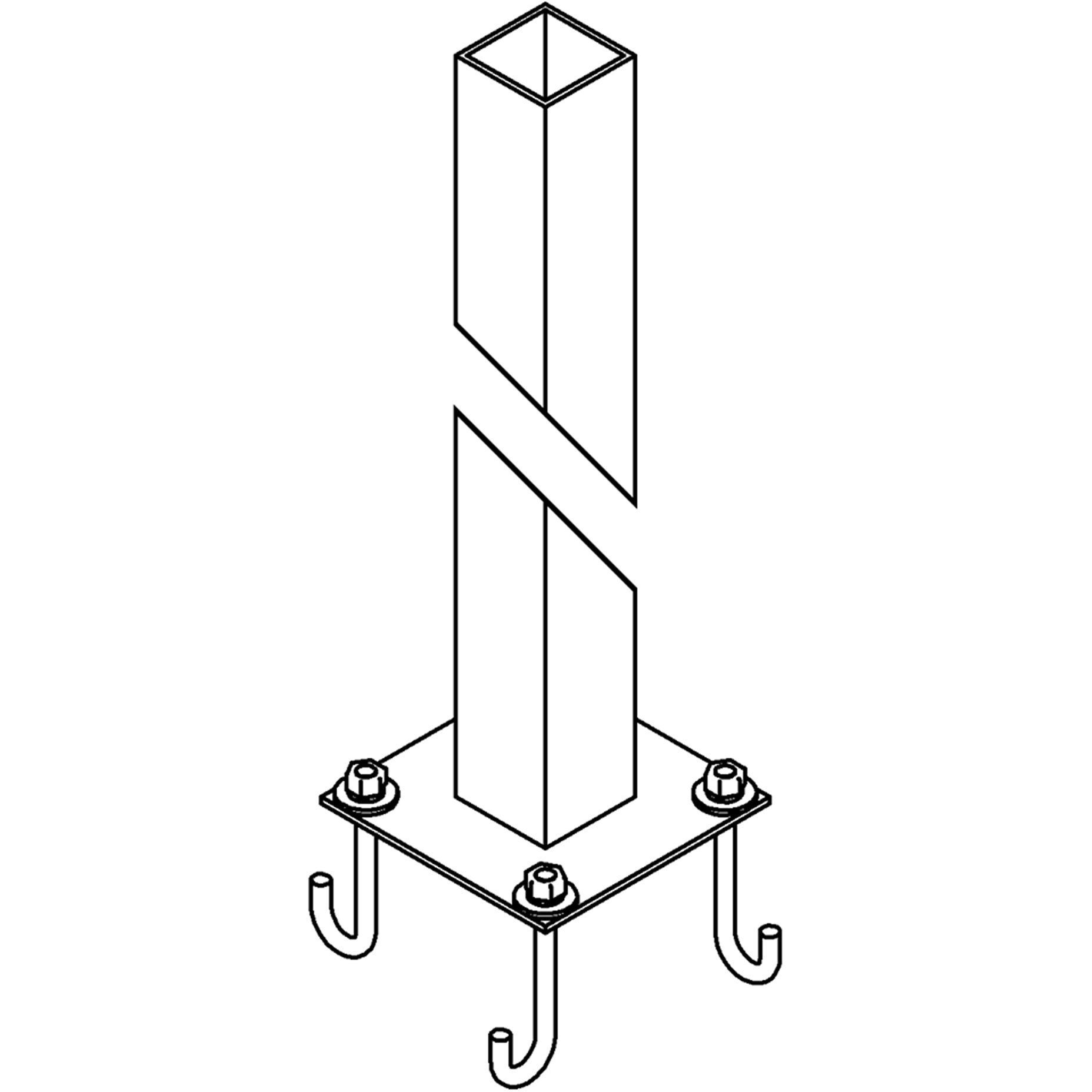 Square 47 inch Coastal Natural Iron Outdoor Post, Square - Open Box