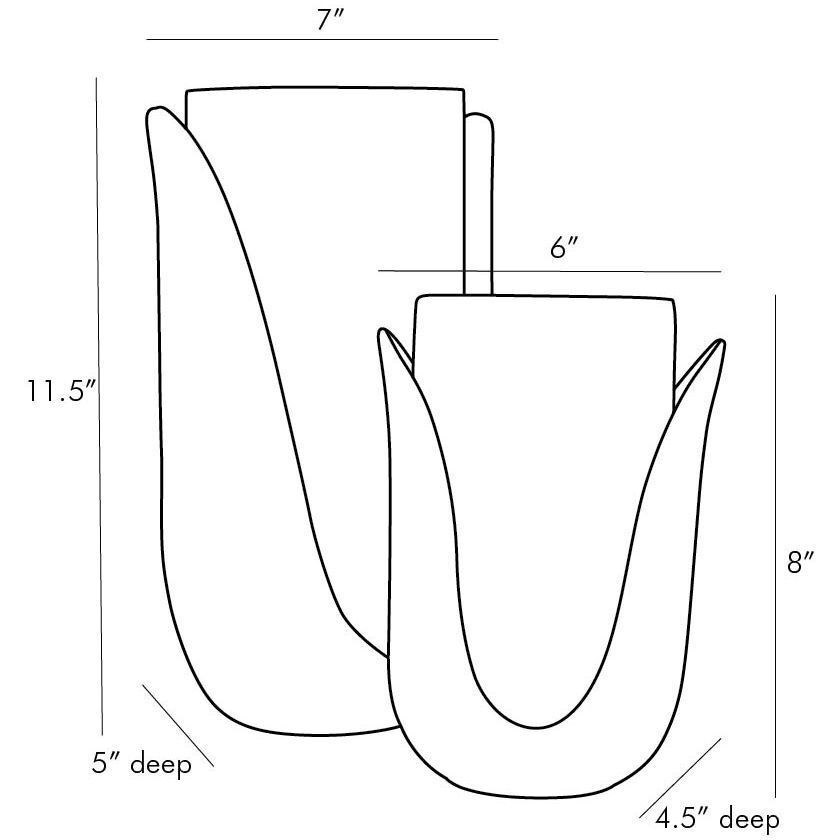 Sonia Antique Brass Vases, Set of 2