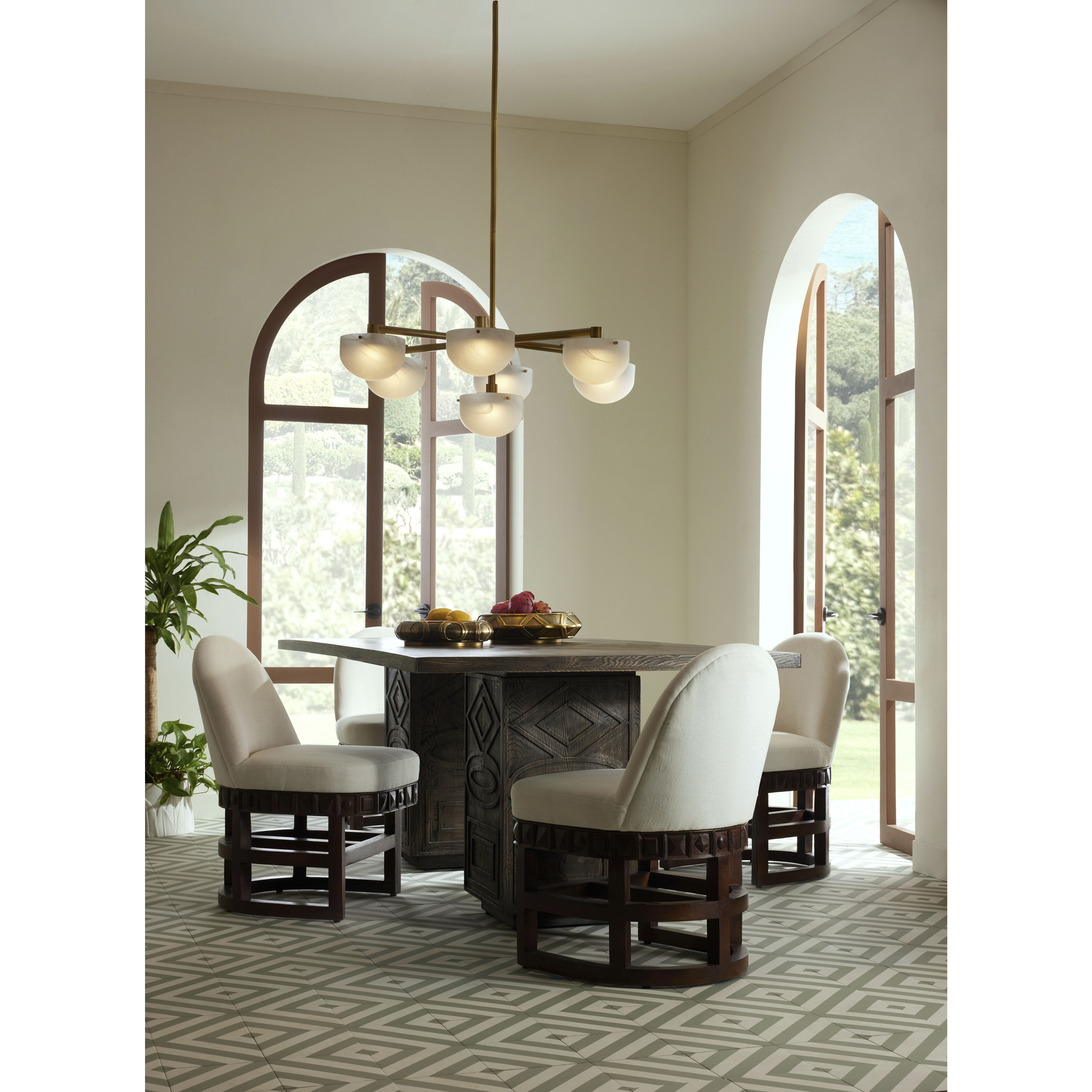 Bote 6 Light 40.5 inch Antique Brass Chandelier Ceiling Light