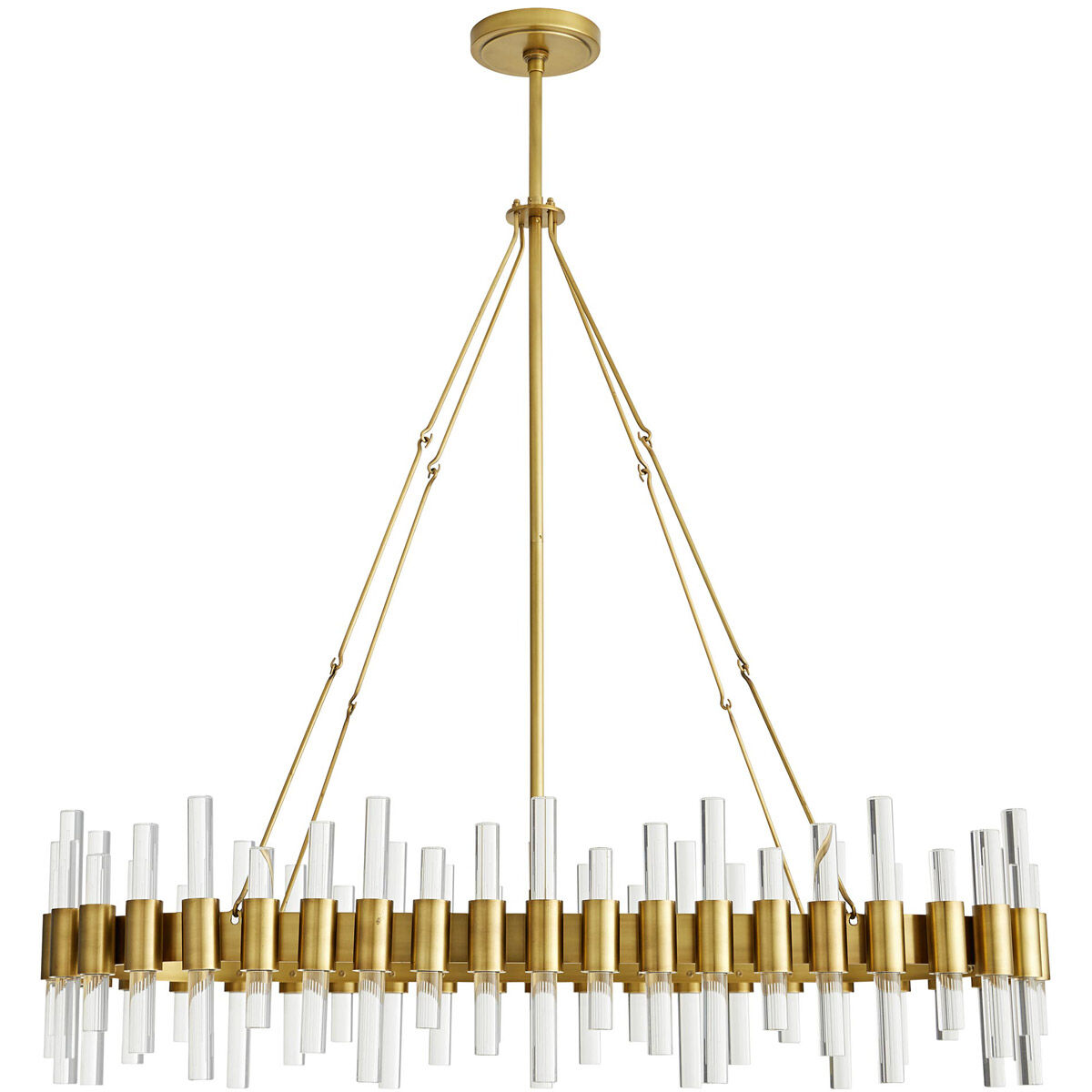 Haskell 10 Light 43 inch Antique Brass Chandelier Ceiling Light, Oval