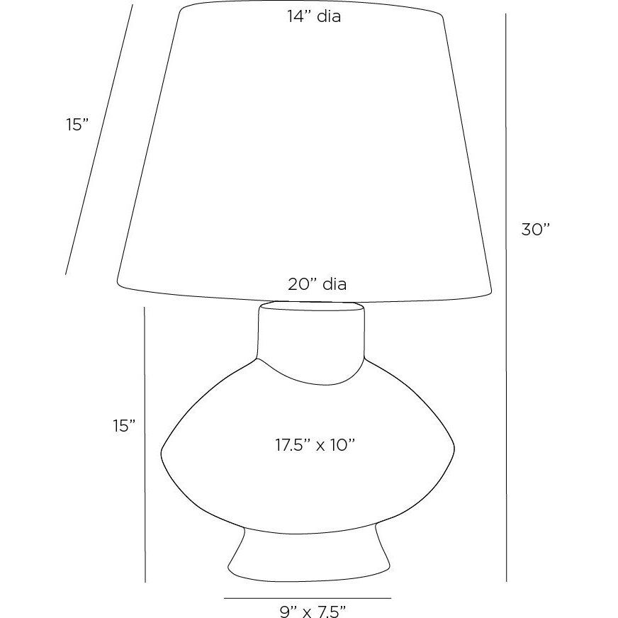 Ginn 150.00 watt Pebble Reactive Table Lamp Portable Light