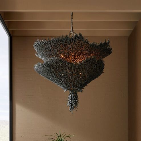 Aukland 38 inch Matte Blue Gray Chandelier Ceiling Light