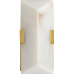 Jenks 2 Light 6 inch White and Antique Brass ADA Sconce Wall Light
