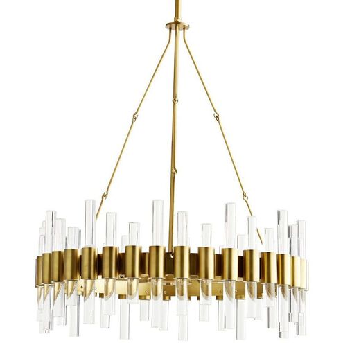 Haskell 8 Light 26 inch Antique Brass Chandelier Ceiling Light
