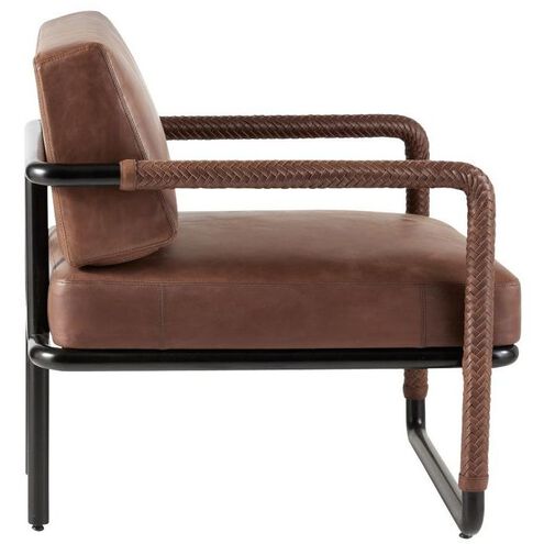 Durham Cognac and Blackened Bronze Chair