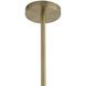 Kasai 6 Light 36.5 inch Natural Rattan and Antique Brass Semi-Flush Mount Ceiling Light