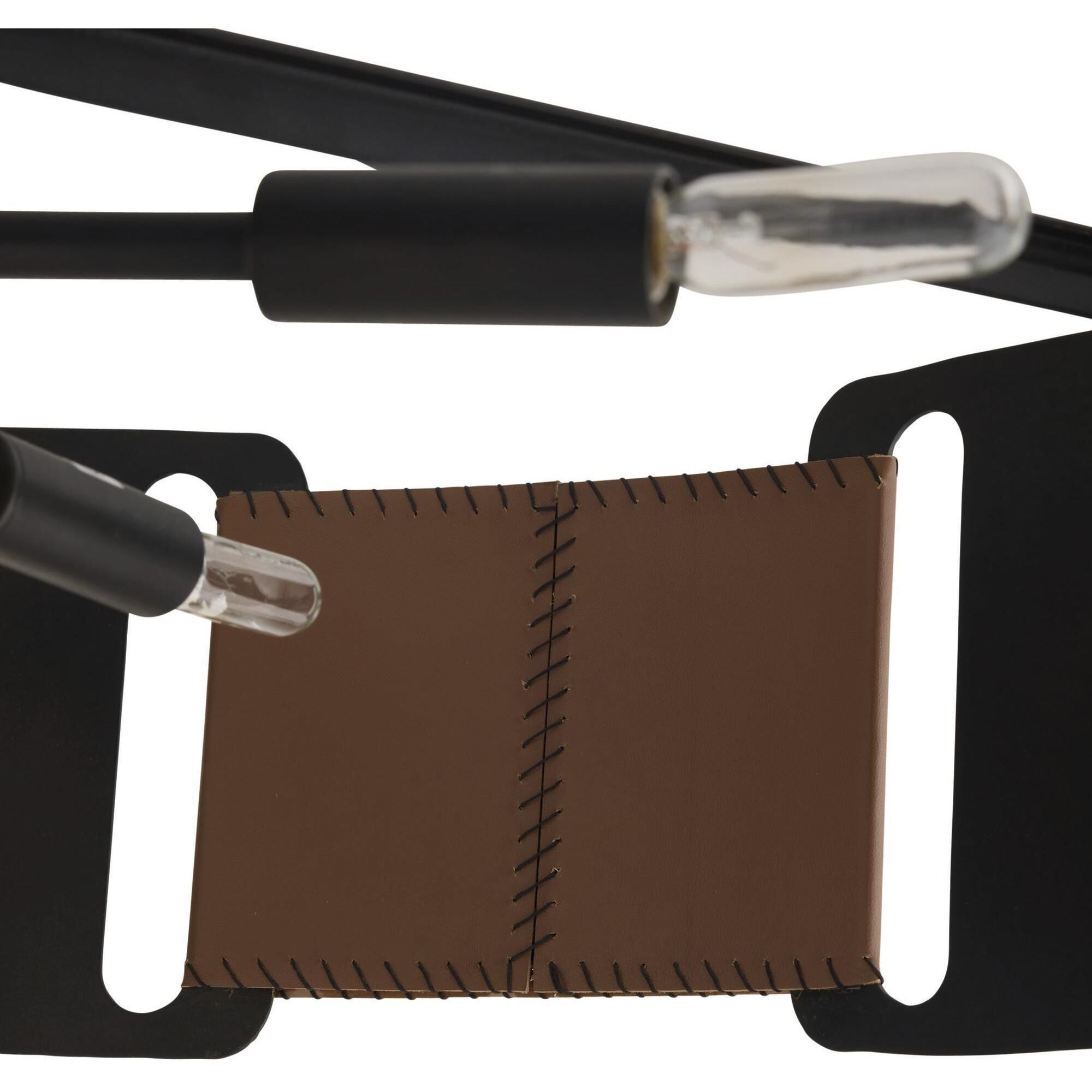 Ivan 5 Light 36.5 inch Brown and Blackened Iron Chandelier Ceiling Light